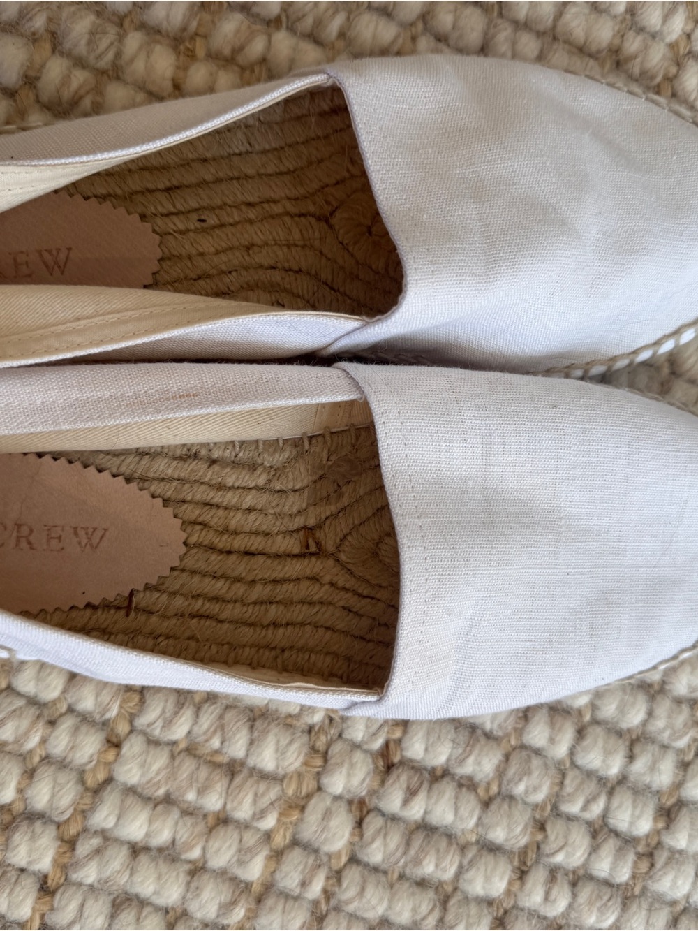 J. Crew Linen Espadrille Slip-On Flats in Natural